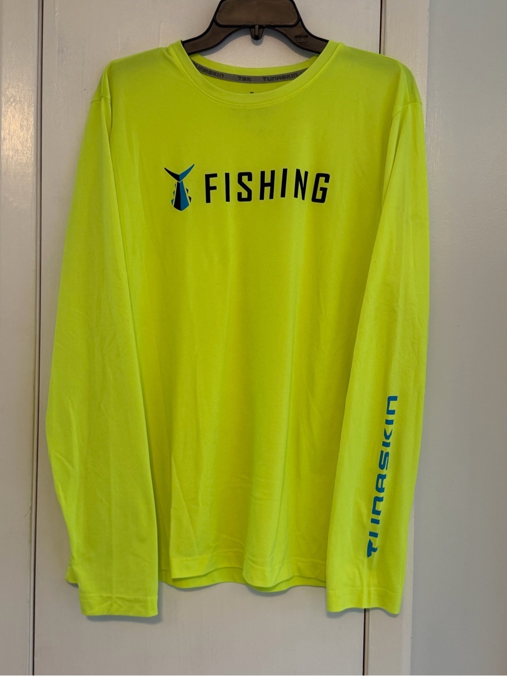 Men’s Long Sleeve Tunaskin Fishing Tee - Neon Yellow